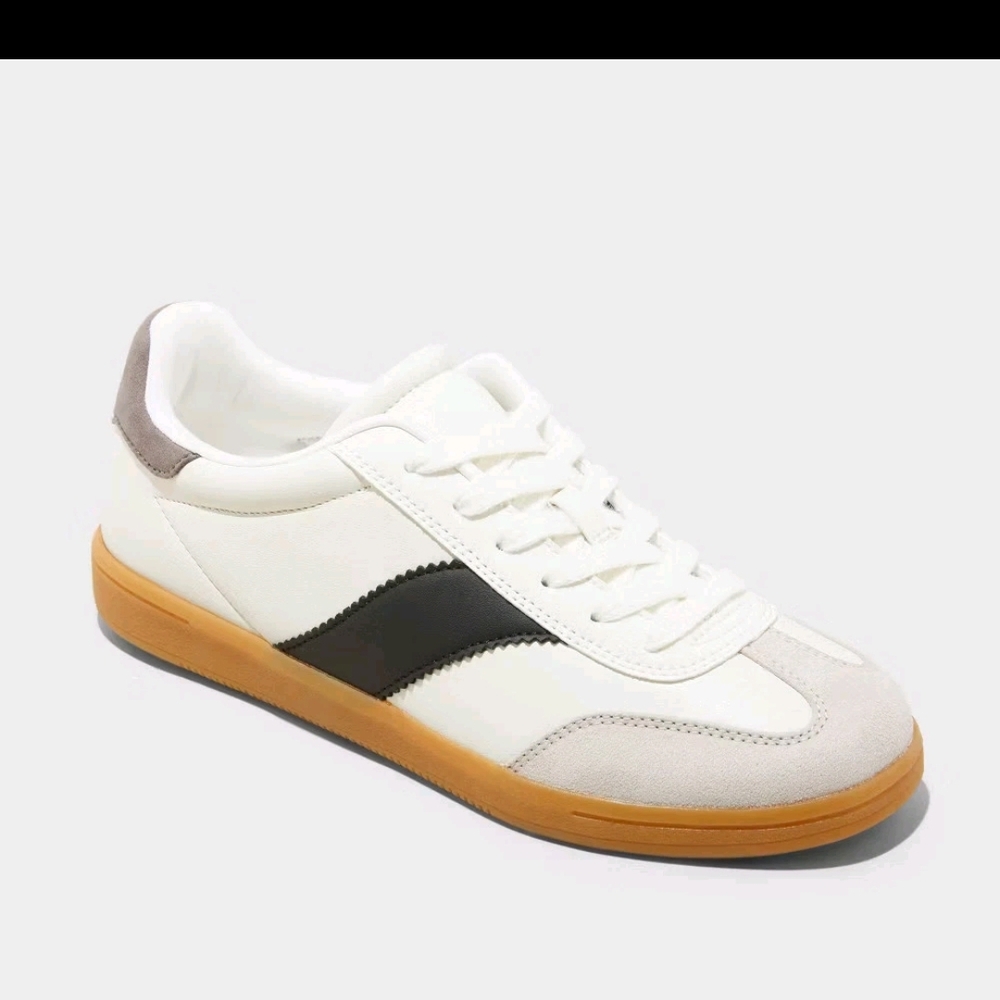Universal Thread White and Black Sneakers with Tan Sole
